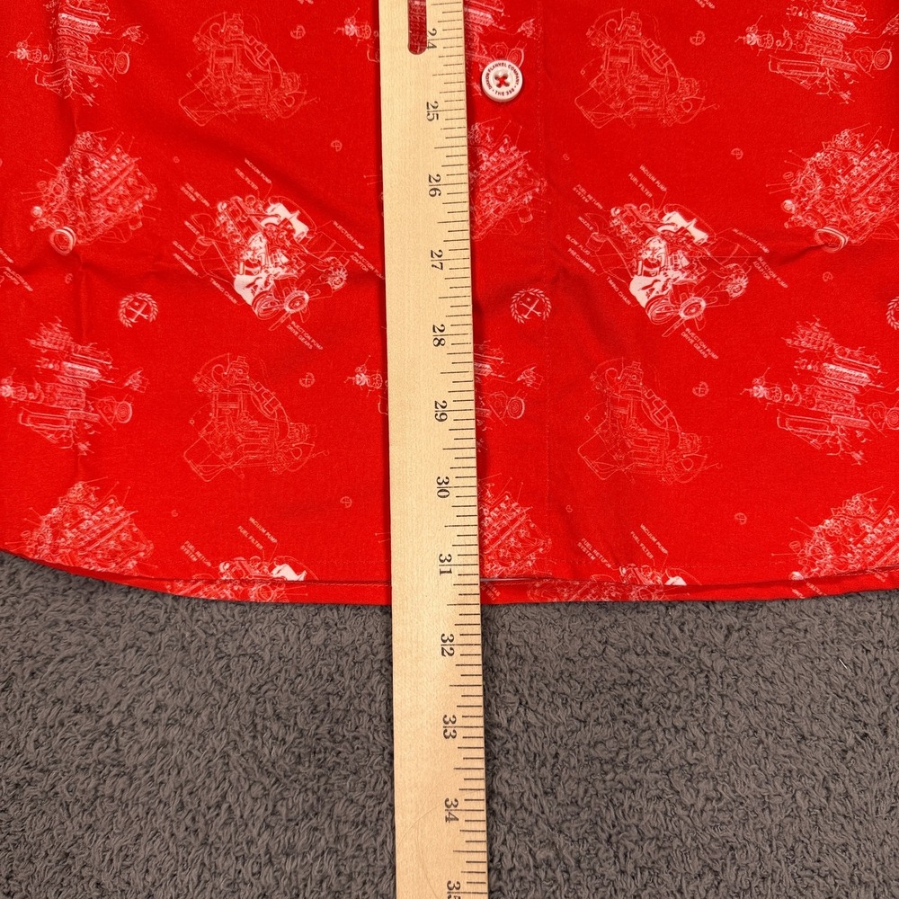 Dixxon Flannel Company Shirt‎ Mens Large Red The 350 Engine Print Button Up NWT - Picture 7 of 10